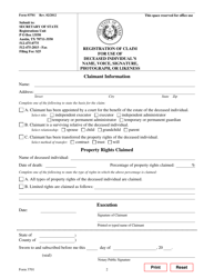 Form 3701 Registration of Claim for Use of Deceased Individual&#039;s Name, Voice, Signature, Photograph, or Likeness - Texas, Page 2