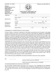 Form 3004 Health SPA Assignment of Certificate of Deposit - Texas, Page 2