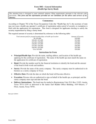 Document preview: Form 3002 Health SPA Surety Bond - Texas