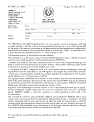 Form 3002 Health SPA Surety Bond - Texas, Page 2