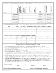 DHEC Form 0813 Application for Radioactive Material License Bureau of Radiological Health - South Carolina, Page 2