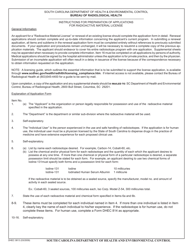 DHEC Form 0813 Application for Radioactive Material License Bureau of Radiological Health - South Carolina, Page 3