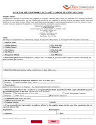 Notice of Alleged Workplace Safety and/or Health Violations - Utah