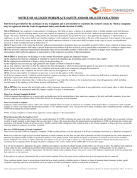 Notice of Alleged Workplace Safety and/or Health Violations - Utah, Page 2