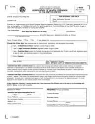 Document preview: Form L-3003 Verification of Lawful Presence in the United States - South Carolina