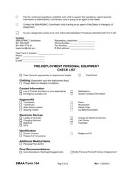 SMAA Form 104 Mobilization Sheet - Utah, Page 2