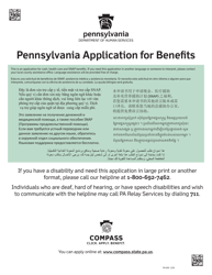 Form PA600 Application for Benefits - Pennsylvania