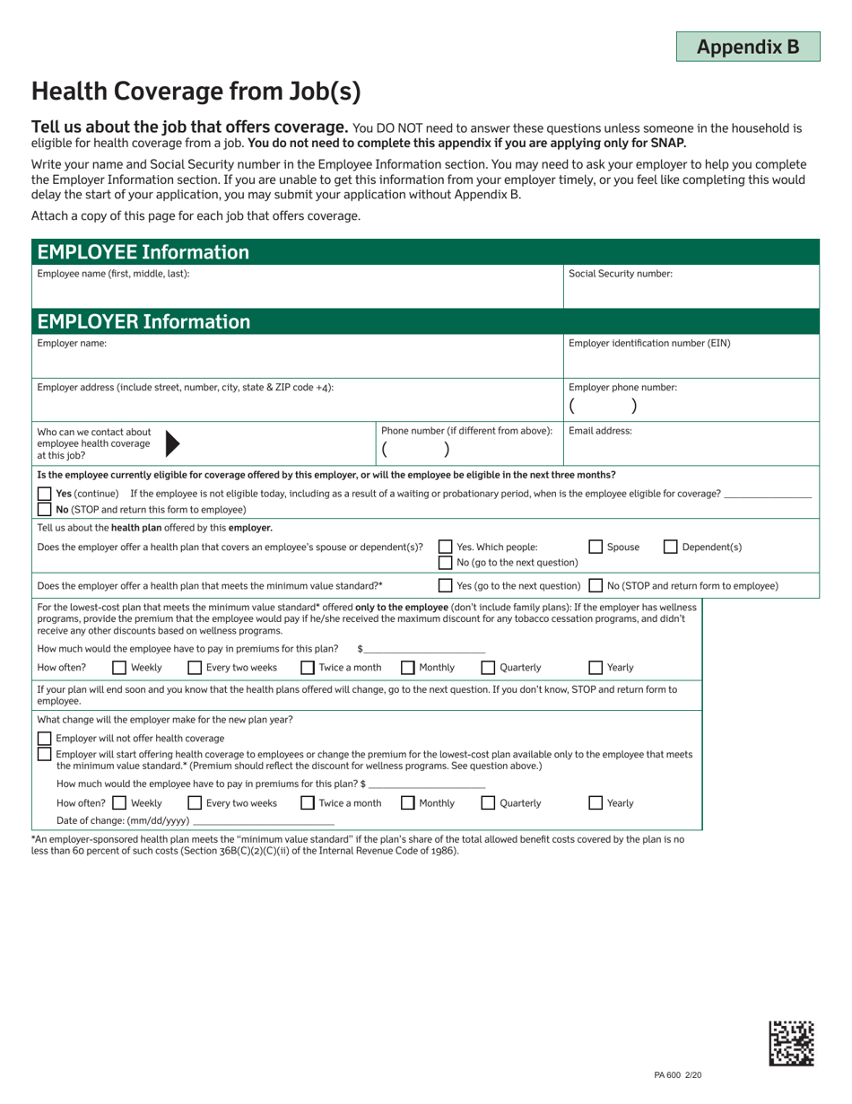 Form PA600 Application for Benefits - Pennsylvania, Page 23