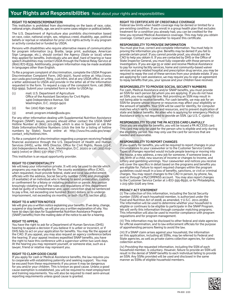 Form PA600 Application for Benefits - Pennsylvania, Page 25