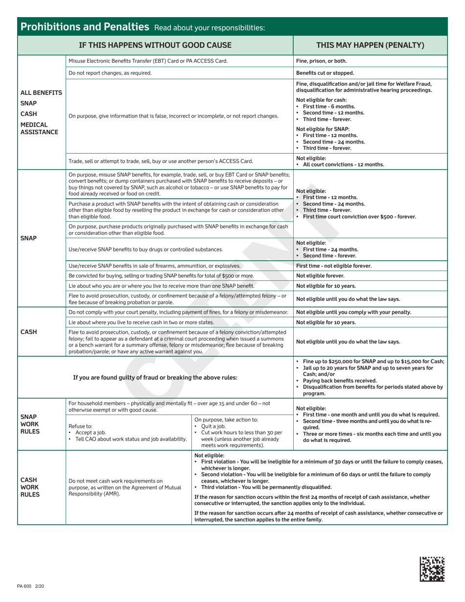 Form PA600 Application for Benefits - Pennsylvania, Page 26