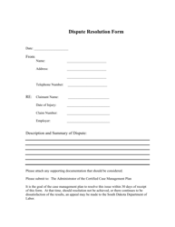 Dispute Resolution Form - Generic - South Dakota, Page 2