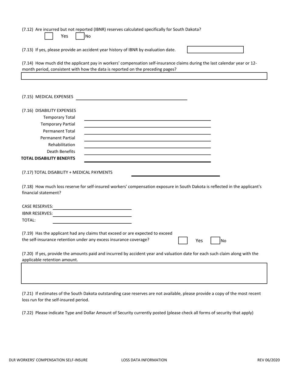 Application to Self-insure Workers Compensation Liabilities - South Dakota, Page 14