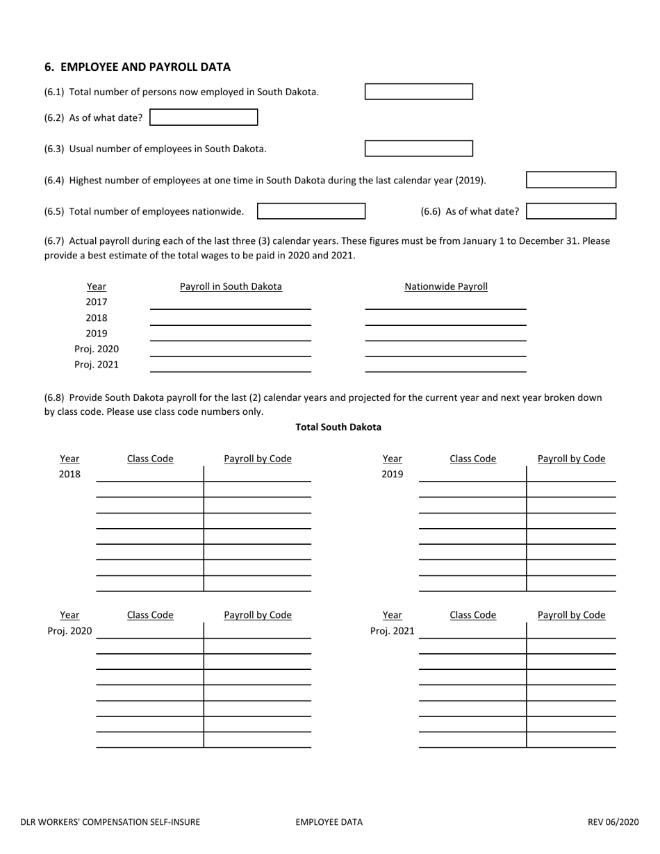 Application to Self-insure Workers Compensation Liabilities - South Dakota, Page 7