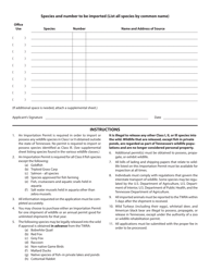 Form WR-0547 Importation Permit Application - Tennessee, Page 2