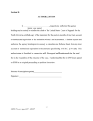 Motion for Leave to Proceed on Appeal Without Prepayment of Costs or Fees (Prisoner Form) - Oklahoma, Page 12