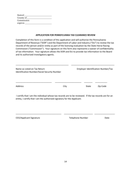 Secondary Pari-Mutuel Organization License Application - Pennsylvania, Page 14