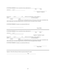 Secondary Pari-Mutuel Organization License Application - Pennsylvania, Page 17