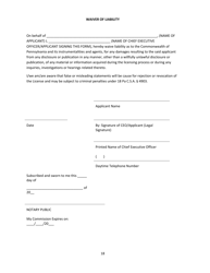 Secondary Pari-Mutuel Organization License Application - Pennsylvania, Page 18
