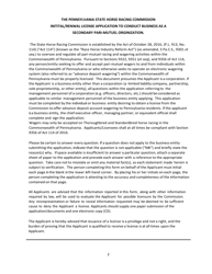 Secondary Pari-Mutuel Organization License Application - Pennsylvania, Page 2