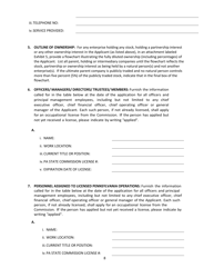 Secondary Pari-Mutuel Organization License Application - Pennsylvania, Page 8