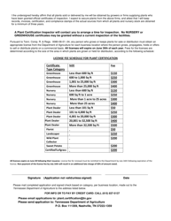 Application for Plant Certification License - Tennessee, Page 2