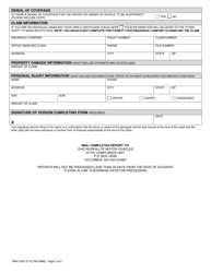 Form BMV3303 Crash Report - Ohio, Page 2