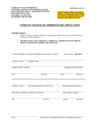 Form DOC180 Company Change of Address/Name Application - South Carolina