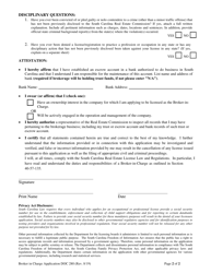 Form DOC280 Broker-In-charge License Application - South Carolina, Page 2