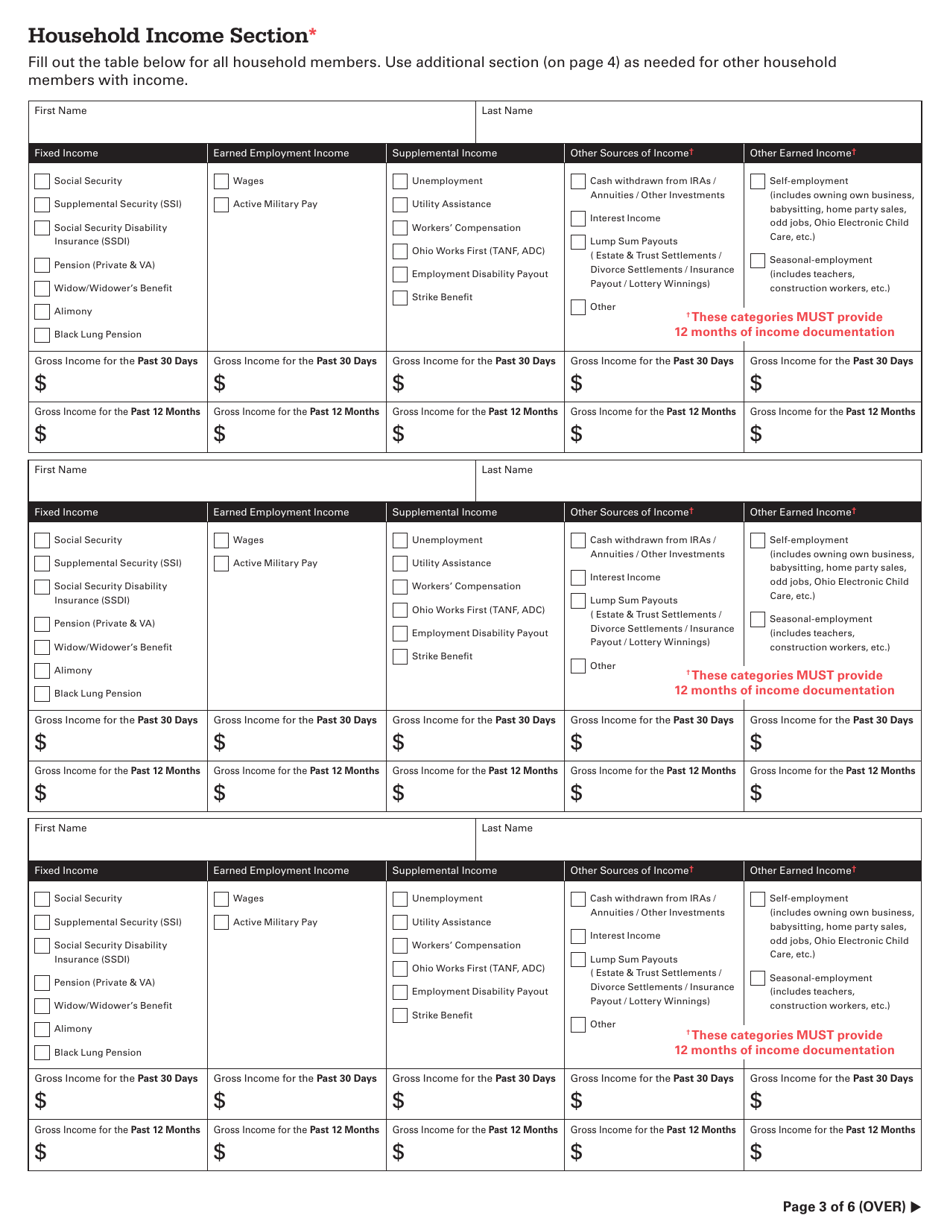 Energy Assistance Programs Application - Ohio, Page 5