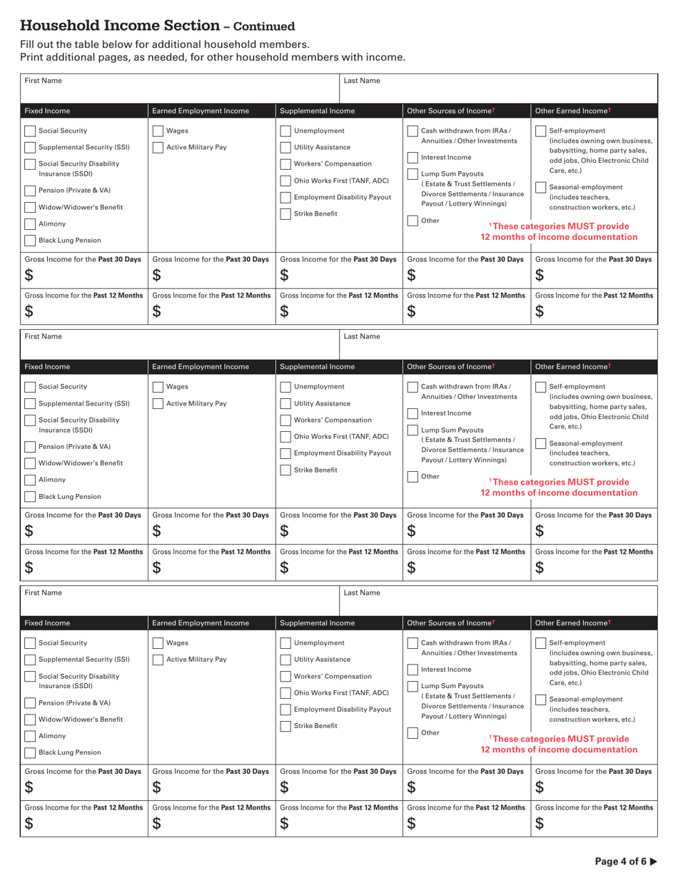 Energy Assistance Programs Application - Ohio, Page 6