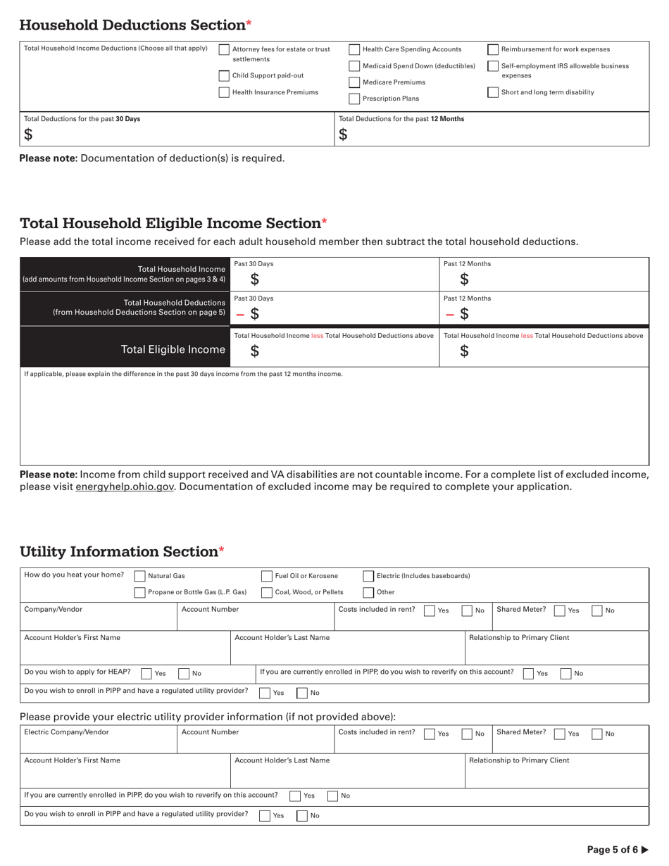 Energy Assistance Programs Application - Ohio, Page 7