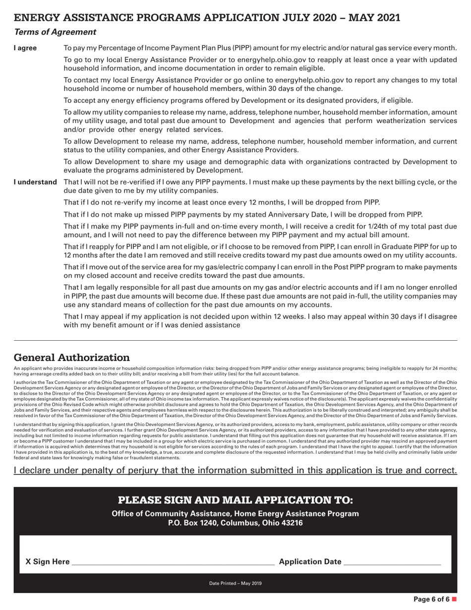 Energy Assistance Programs Application - Ohio, Page 8