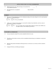 Application for Cja Panel Membership - Utah, Page 2