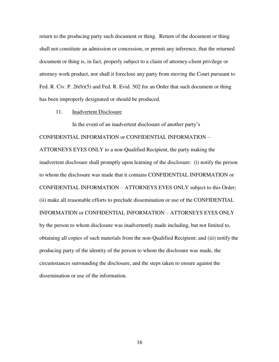 Standard Protective Order - Utah, Page 16