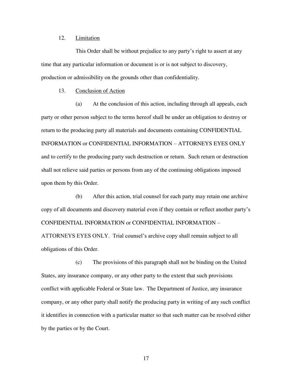 Standard Protective Order - Utah, Page 17