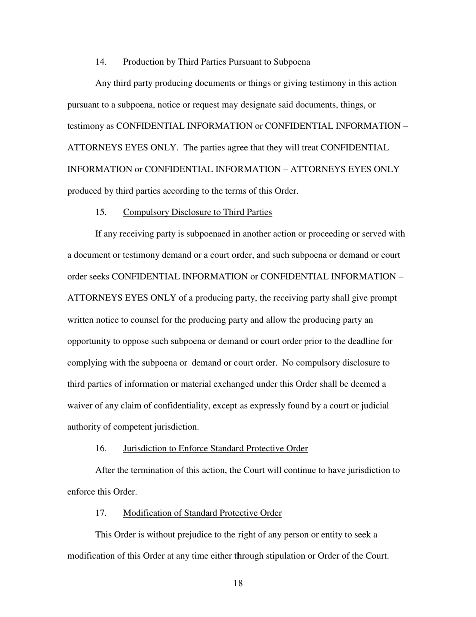 Standard Protective Order - Utah, Page 18