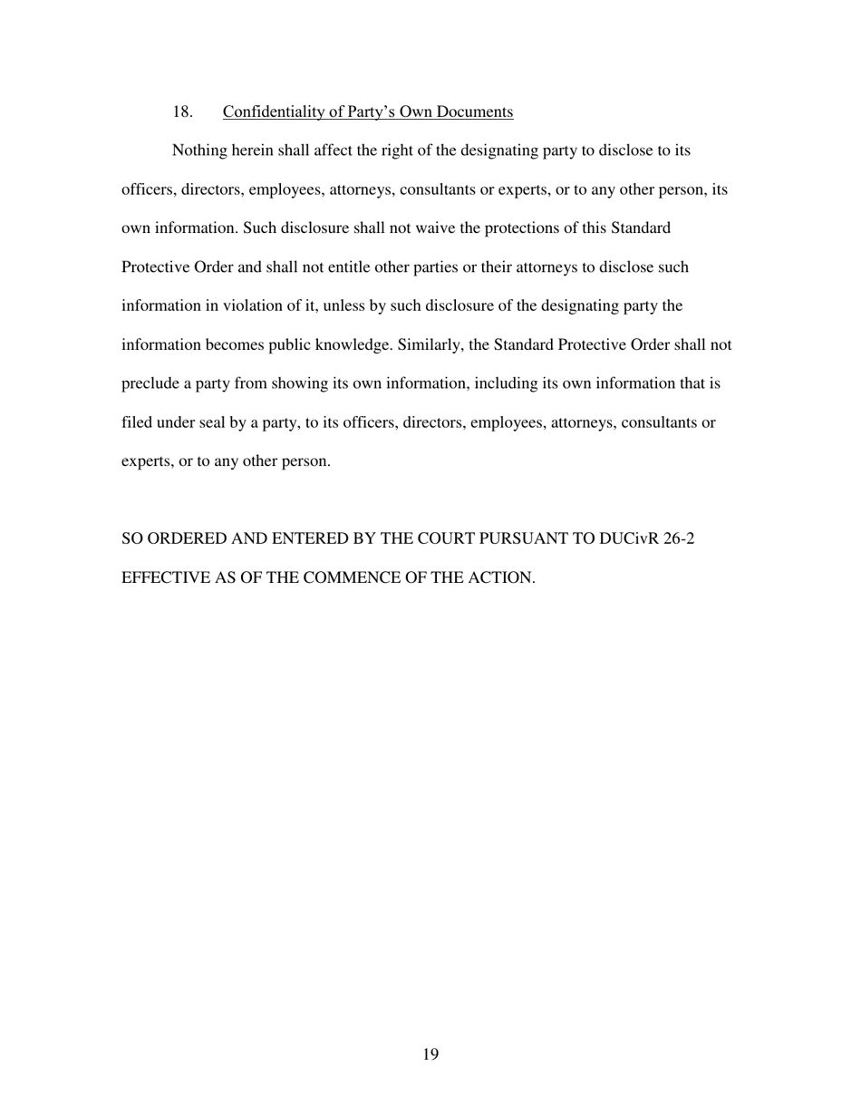 Standard Protective Order - Utah, Page 19