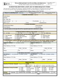 Document preview: Form F14-13277 Submitter Identification (Id) Number Request Form - Texas
