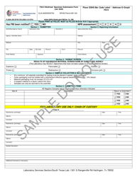 Form F40-C &quot;Biothreat Specimen Submission Form - Sample&quot; - Texas