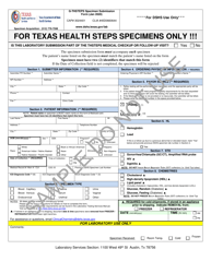 Document preview: Form G-THSTEPS Texas Health Steps Specimen Submission Form - Sample - Texas