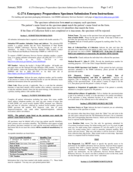 Instructions for Form G-27A &quot;Emergency Preparedness Specimen Submission Form&quot; - Texas
