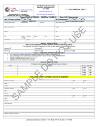 Form G-27 &quot;Biothreat Environmental Specimen Submission Form - Sample&quot; - Texas