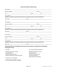 Prehearing Conference Request Form - Texas, Page 2