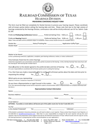 Document preview: Prehearing Conference Request Form - Texas