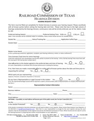Document preview: Hearing Request Form - Texas