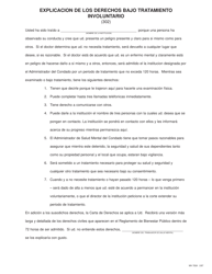 Form MH783A Explanation of Rights Under Involuntary Emergency Treatment - Pennsylvania (English/Spanish), Page 2