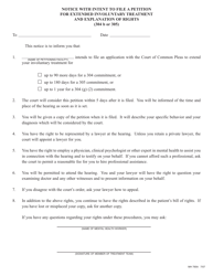 Document preview: Form MH785A Notice With Intent to File a Petition for Extendied Involuntary Treatment and Explanation of Rights (304b or 305) - Pennsylvania (English/Spanish)