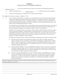 Formulario MH786-S Solicitud De Tratamiento No Voluntario a Traves Del Sistema Penal - Pennsylvania (Spanish), Page 2