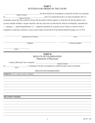 Form MH787 Petition for Commitment for Involuntary Treatment After Finding of Incompetency to Stand Trial Where Severe Mental Disability Is Not Present - Pennsylvania, Page 2