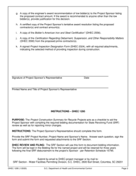 DHEC Form 1295 Project Construction Summary for Recycle Projects - South Carolina, Page 2